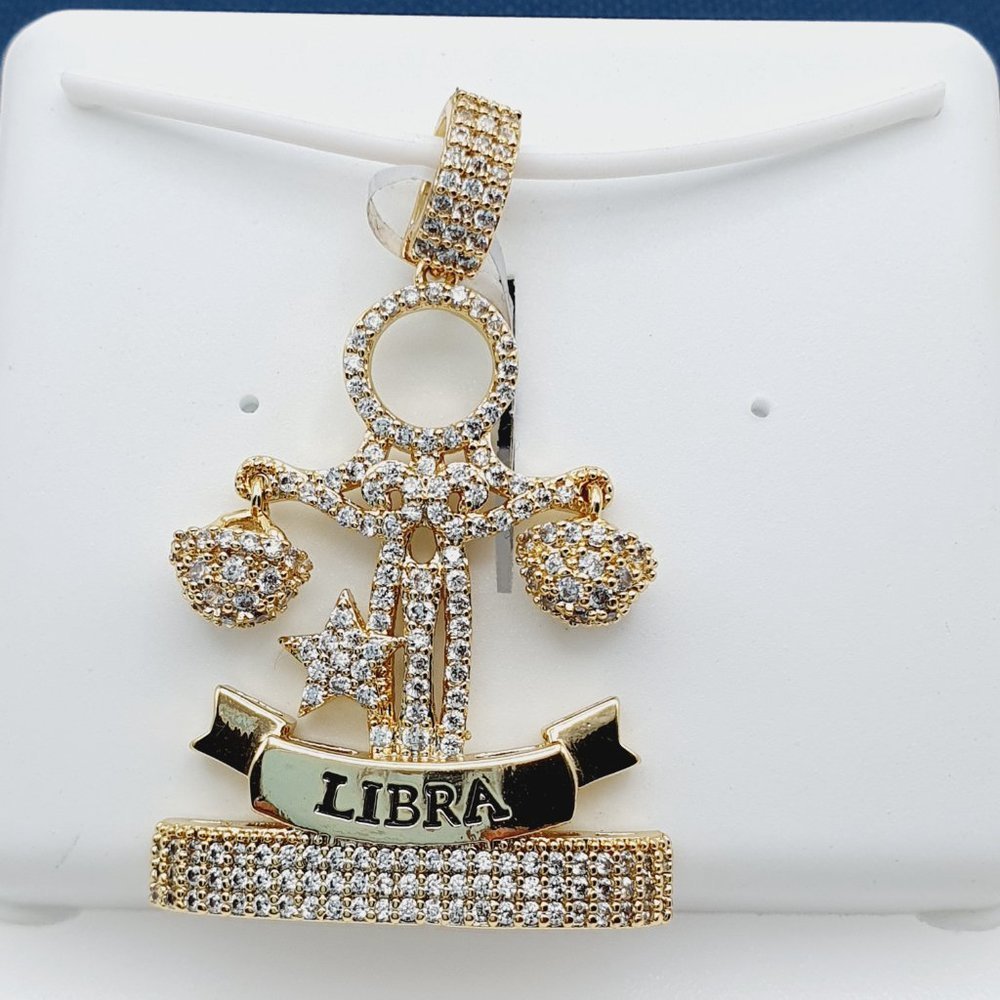 "14K Gold Plated Cubic Zircon Pendant, INUS1BR216